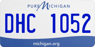 MI license plate DHC1052