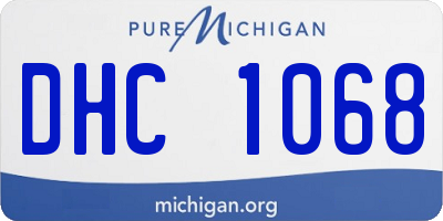 MI license plate DHC1068