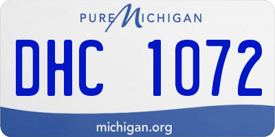 MI license plate DHC1072
