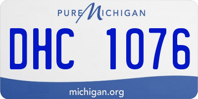 MI license plate DHC1076