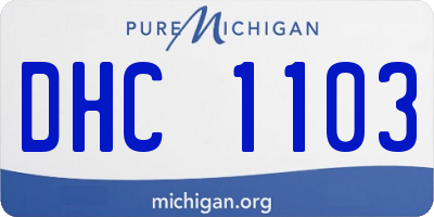 MI license plate DHC1103