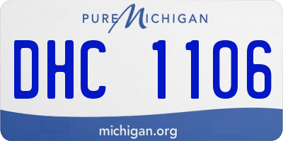 MI license plate DHC1106