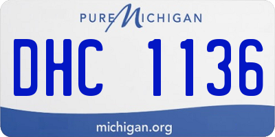 MI license plate DHC1136