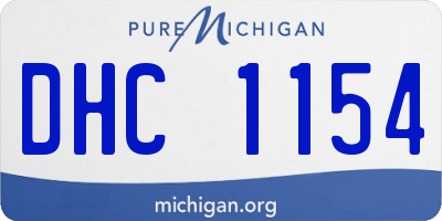 MI license plate DHC1154