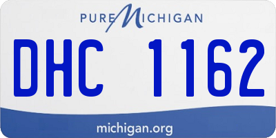 MI license plate DHC1162