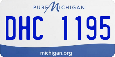 MI license plate DHC1195