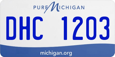 MI license plate DHC1203