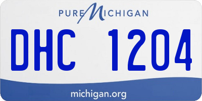 MI license plate DHC1204