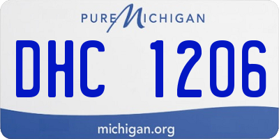 MI license plate DHC1206