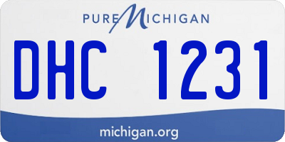 MI license plate DHC1231