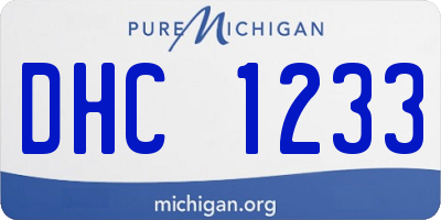 MI license plate DHC1233