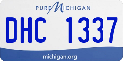 MI license plate DHC1337