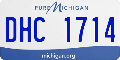 MI license plate DHC1714