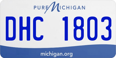 MI license plate DHC1803