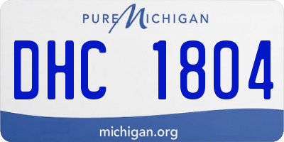 MI license plate DHC1804