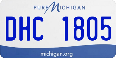 MI license plate DHC1805