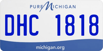 MI license plate DHC1818