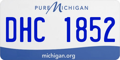 MI license plate DHC1852