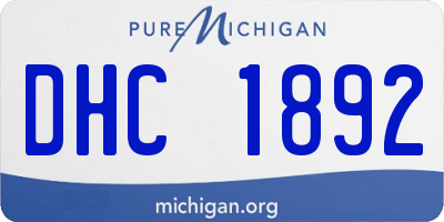 MI license plate DHC1892