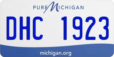MI license plate DHC1923