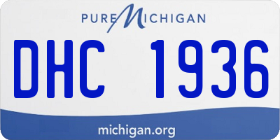 MI license plate DHC1936