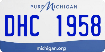 MI license plate DHC1958