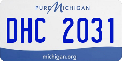 MI license plate DHC2031