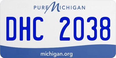 MI license plate DHC2038