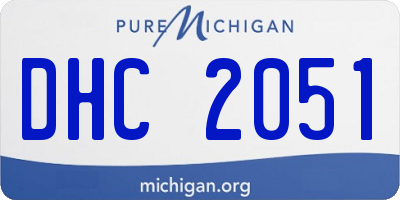 MI license plate DHC2051