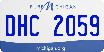 MI license plate DHC2059