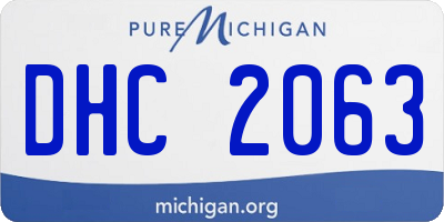 MI license plate DHC2063