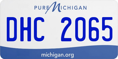 MI license plate DHC2065