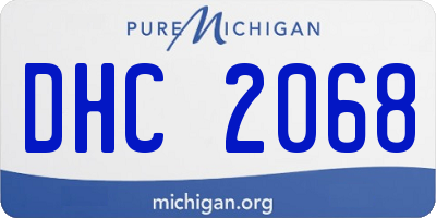 MI license plate DHC2068
