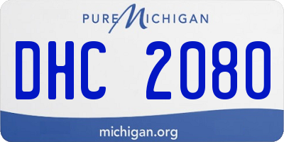 MI license plate DHC2080