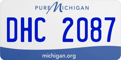 MI license plate DHC2087