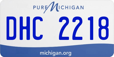 MI license plate DHC2218