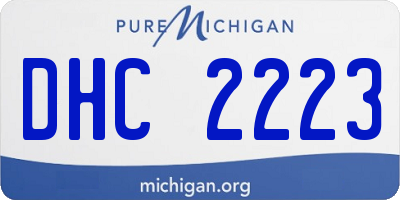 MI license plate DHC2223