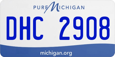 MI license plate DHC2908