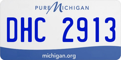 MI license plate DHC2913