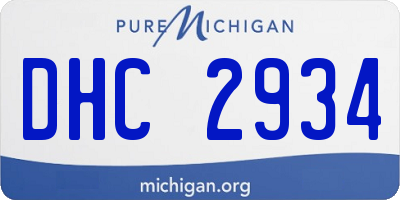 MI license plate DHC2934