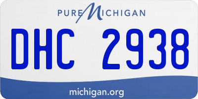MI license plate DHC2938