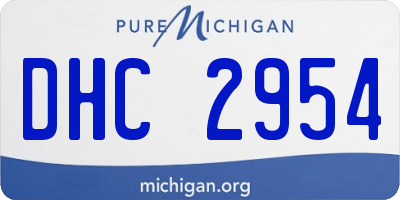 MI license plate DHC2954