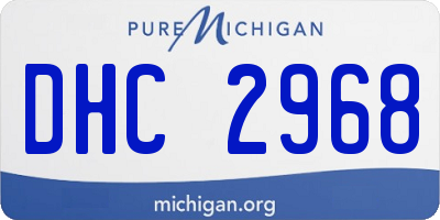 MI license plate DHC2968