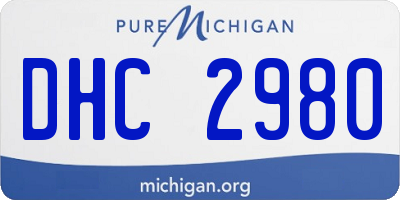 MI license plate DHC2980
