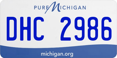 MI license plate DHC2986
