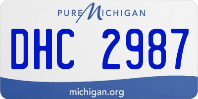 MI license plate DHC2987