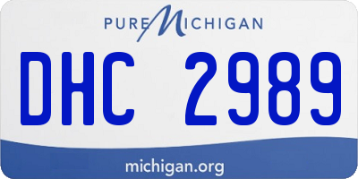 MI license plate DHC2989