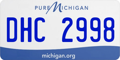 MI license plate DHC2998