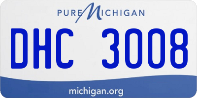 MI license plate DHC3008