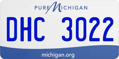 MI license plate DHC3022